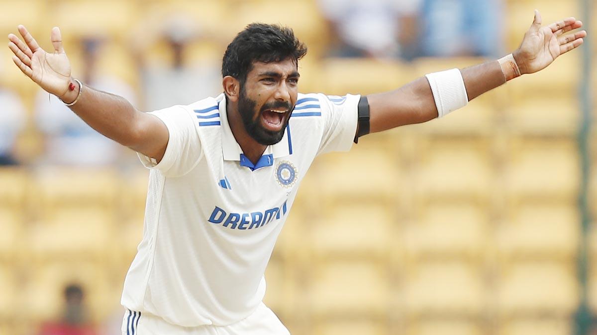 Jasprit Bumrah celebrates a wicket