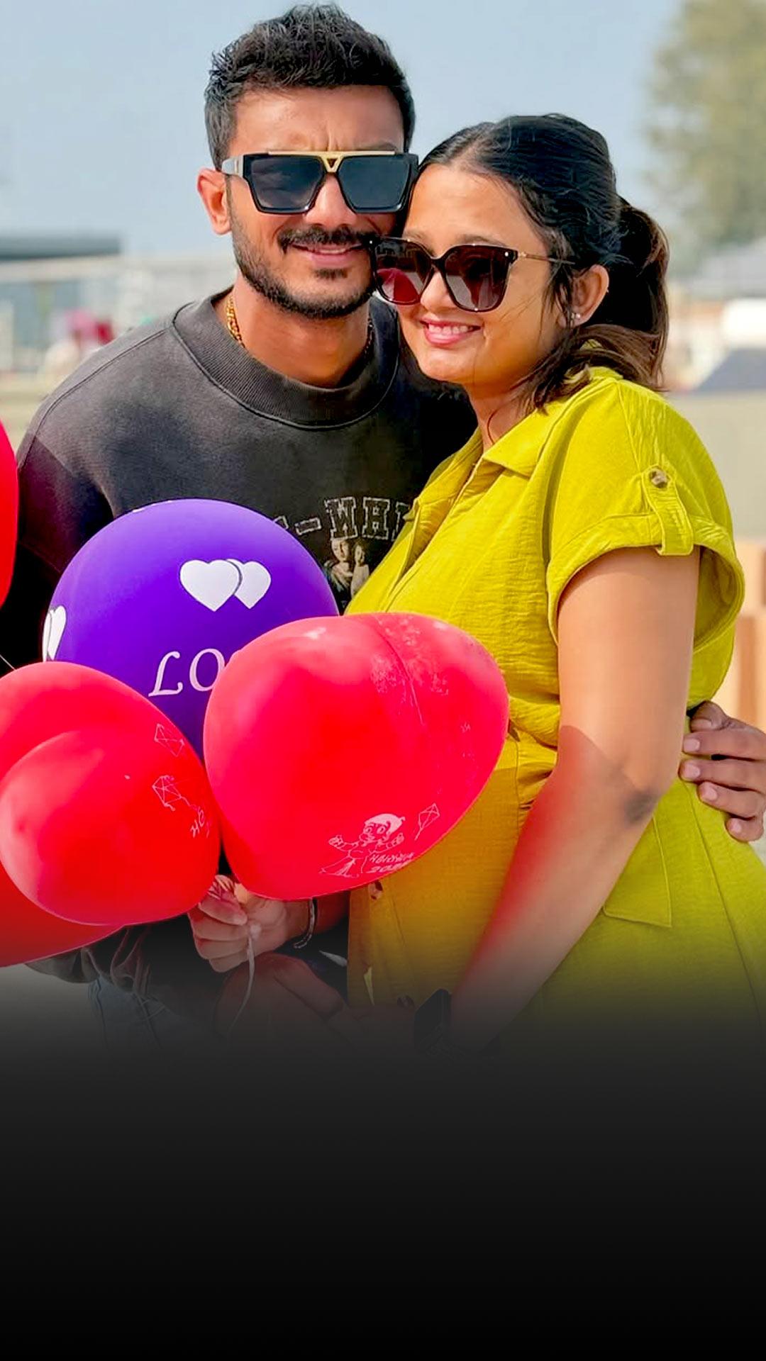 Axar Patel with wife Meha