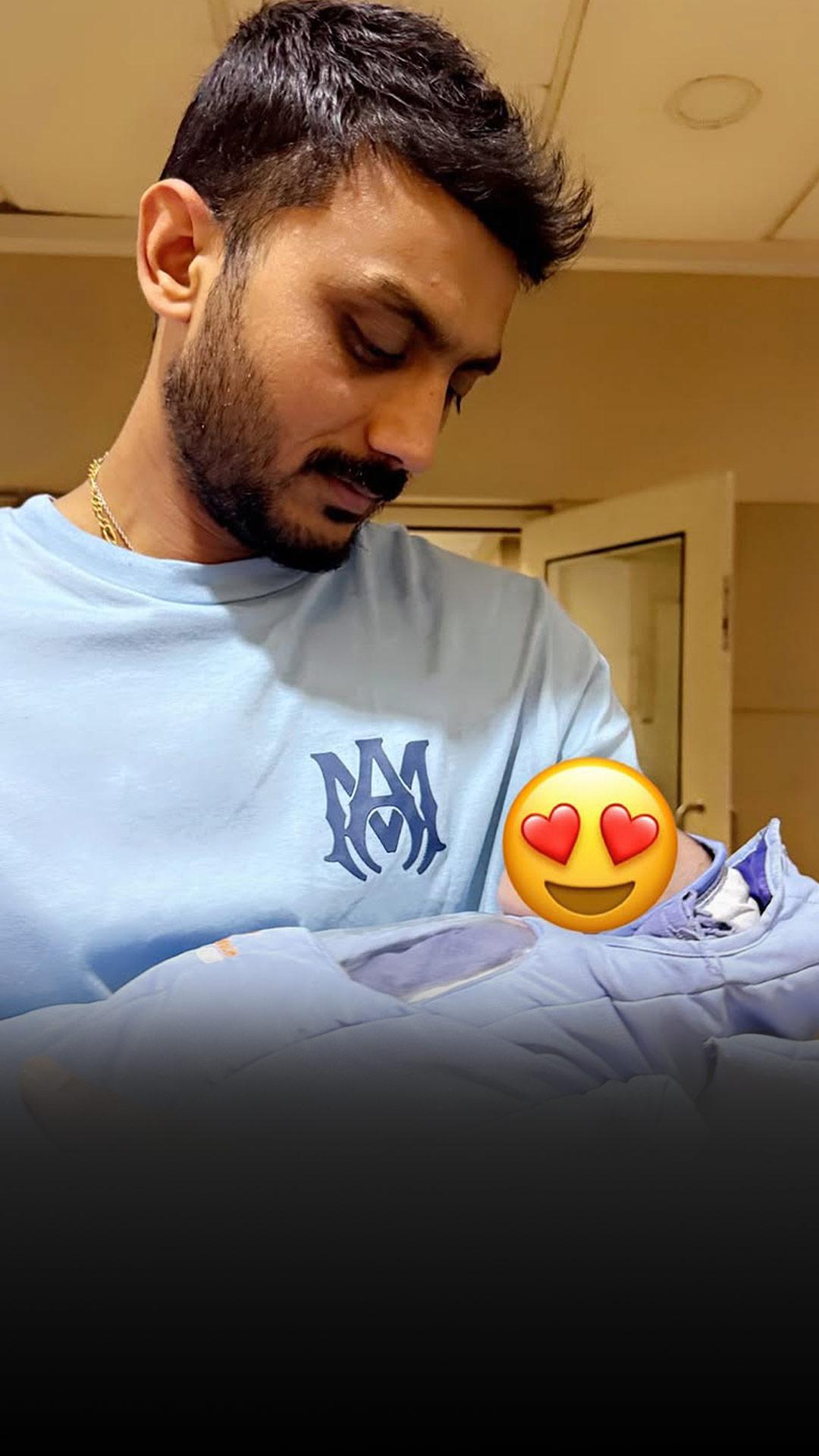 Axar Patel with his new born son
