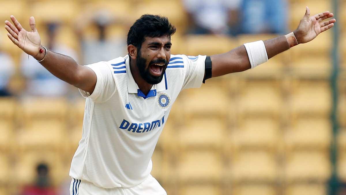 Jasprit Bumrah celebrates a wicket