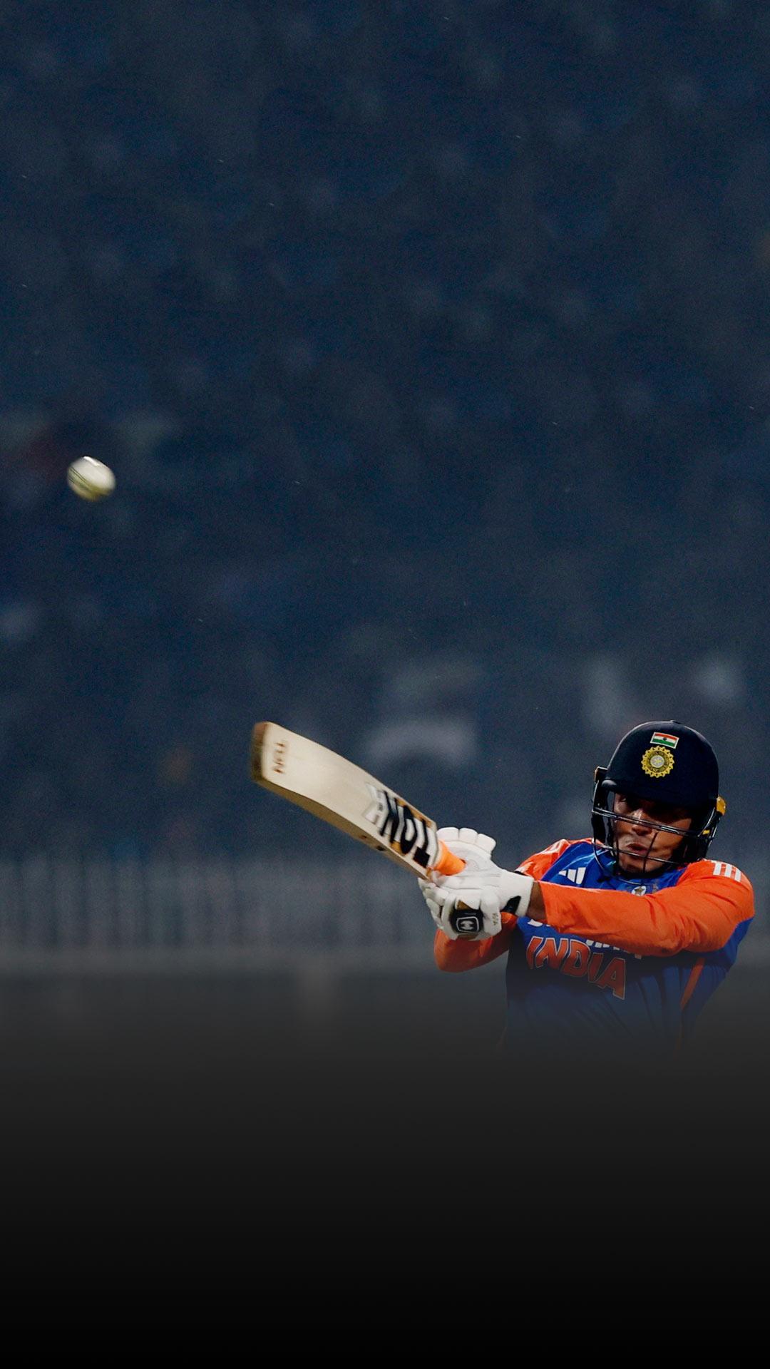 India's Abhishek Sharma in action 