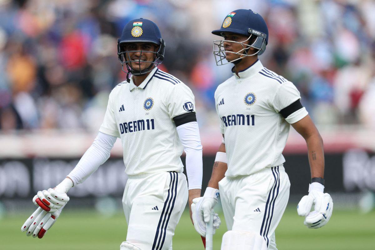 India's Yashasvi Jaiswal and Shubman Gill put on a 56-run partnership on Day 1 of the 2nd Test at Edgbaston on Wednesday