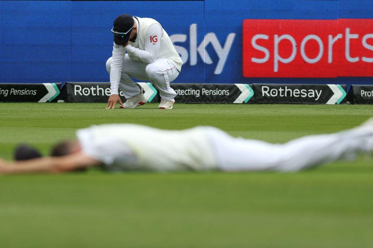 England's Ben Duckett looks dejected after Chris Woakes puts down Rishabh Pant off the bowling of Josh Tongue 
