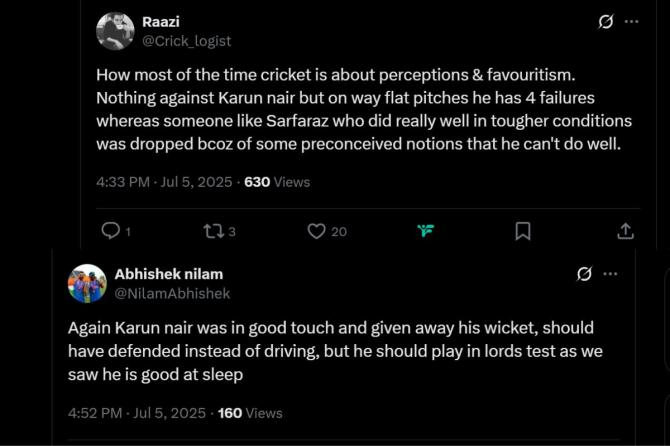 Karun Nair tweet