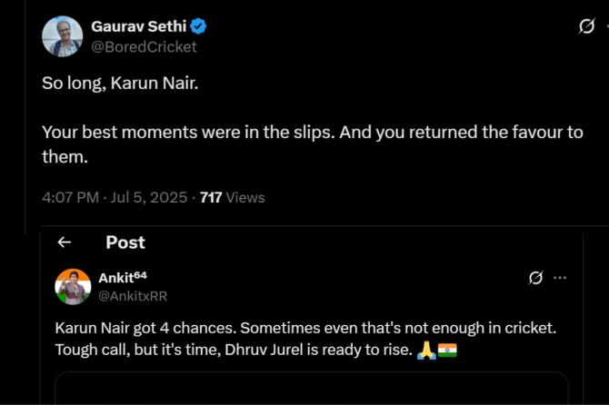 Karun Nair tweet