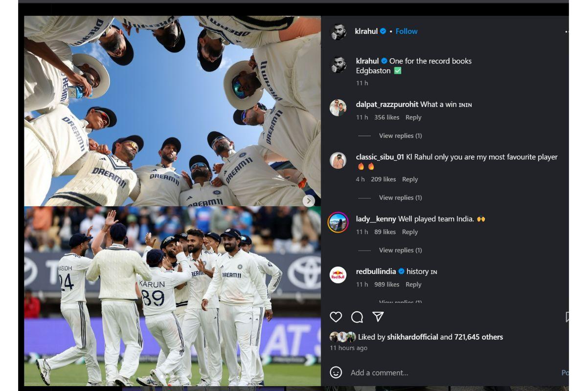 KL Rahul's tweet