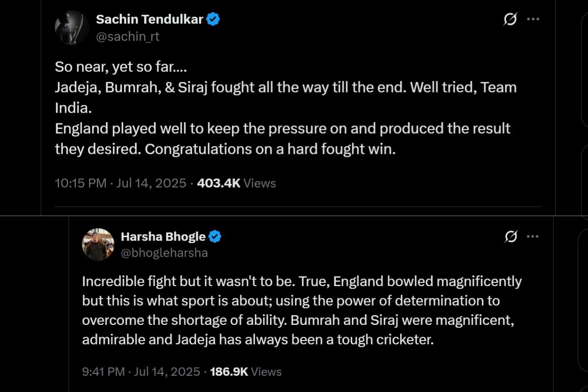 Sachin Tendulkar and Harsha Bhogle tweet