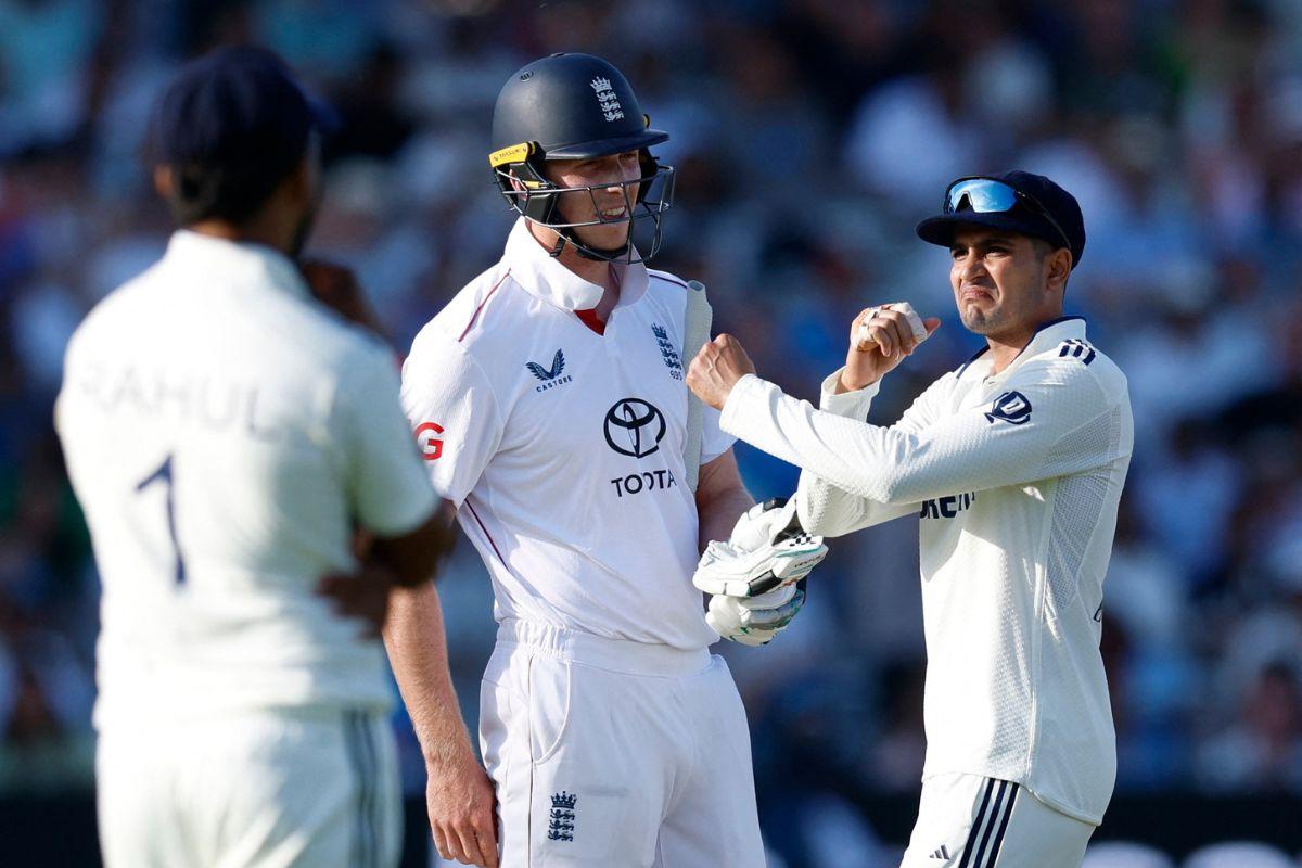 England's Zak Crawley clashes with India's captain Shubman Gill on Day 3 of the 3rd Test at Lord's 