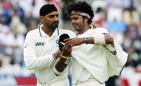 S Sreesanth with Harbhajan Singh S Sreesanth with Harbhajan Singh
