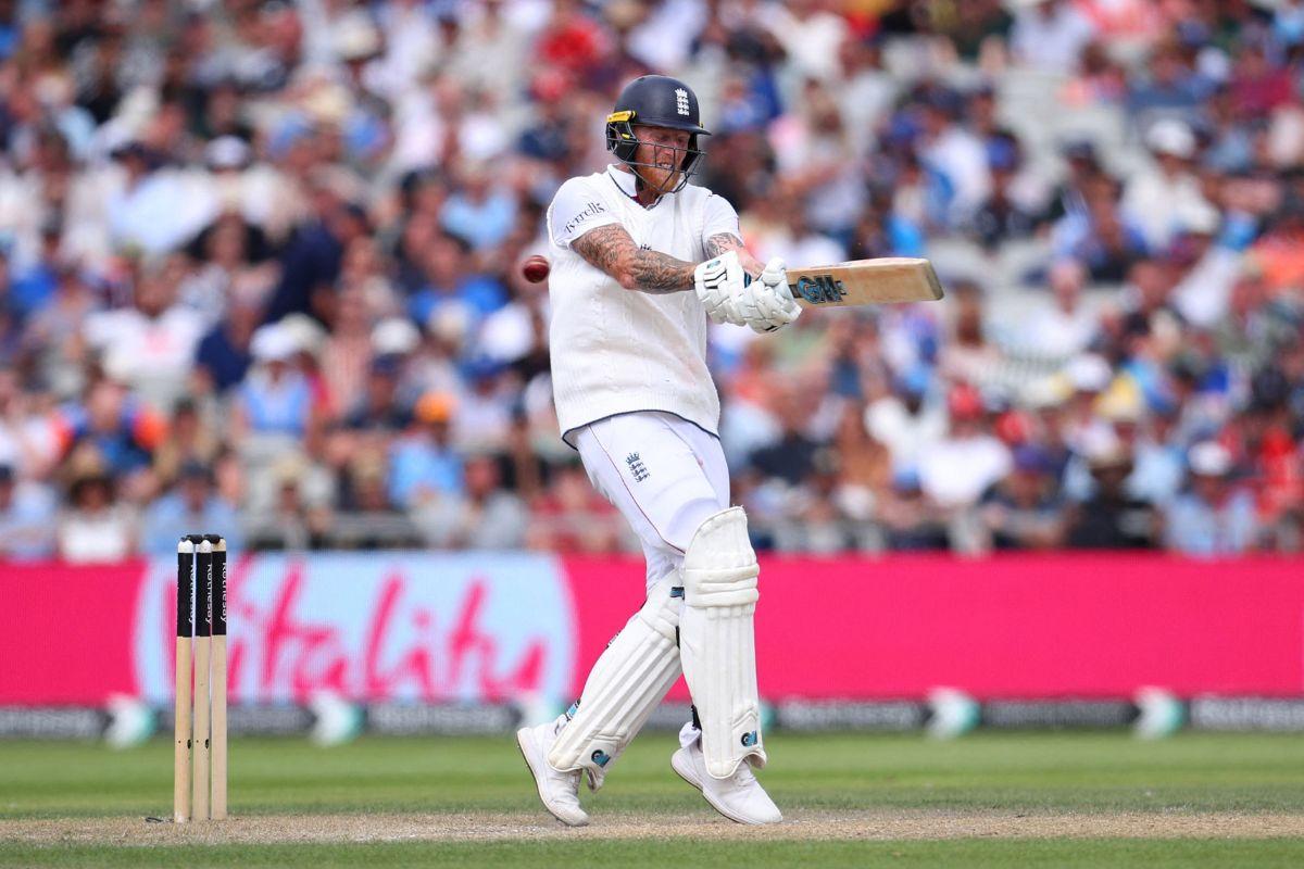 England's Ben Stokes bats as he scored an unbeaten 77