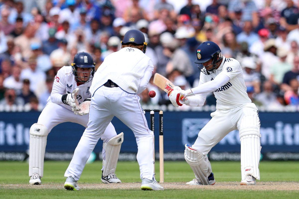India's Shubman Gill bats en route his half-century
