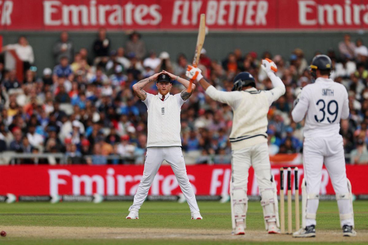 England's Ben Stokes looks frustrated