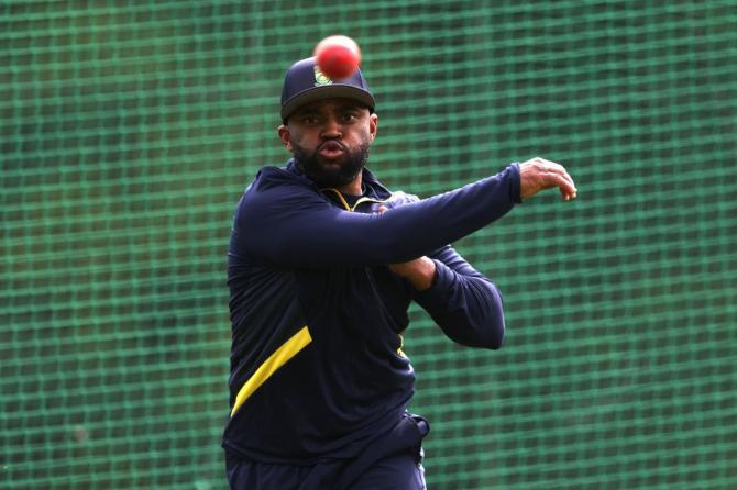 South Afriica captain Temba Bavuma at a training session on Sunday