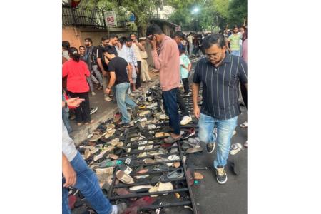 The remnants of the stampede lay strewn around the vicinity of the Chinnaswamy Stadium in Bengaluru on Wednesday