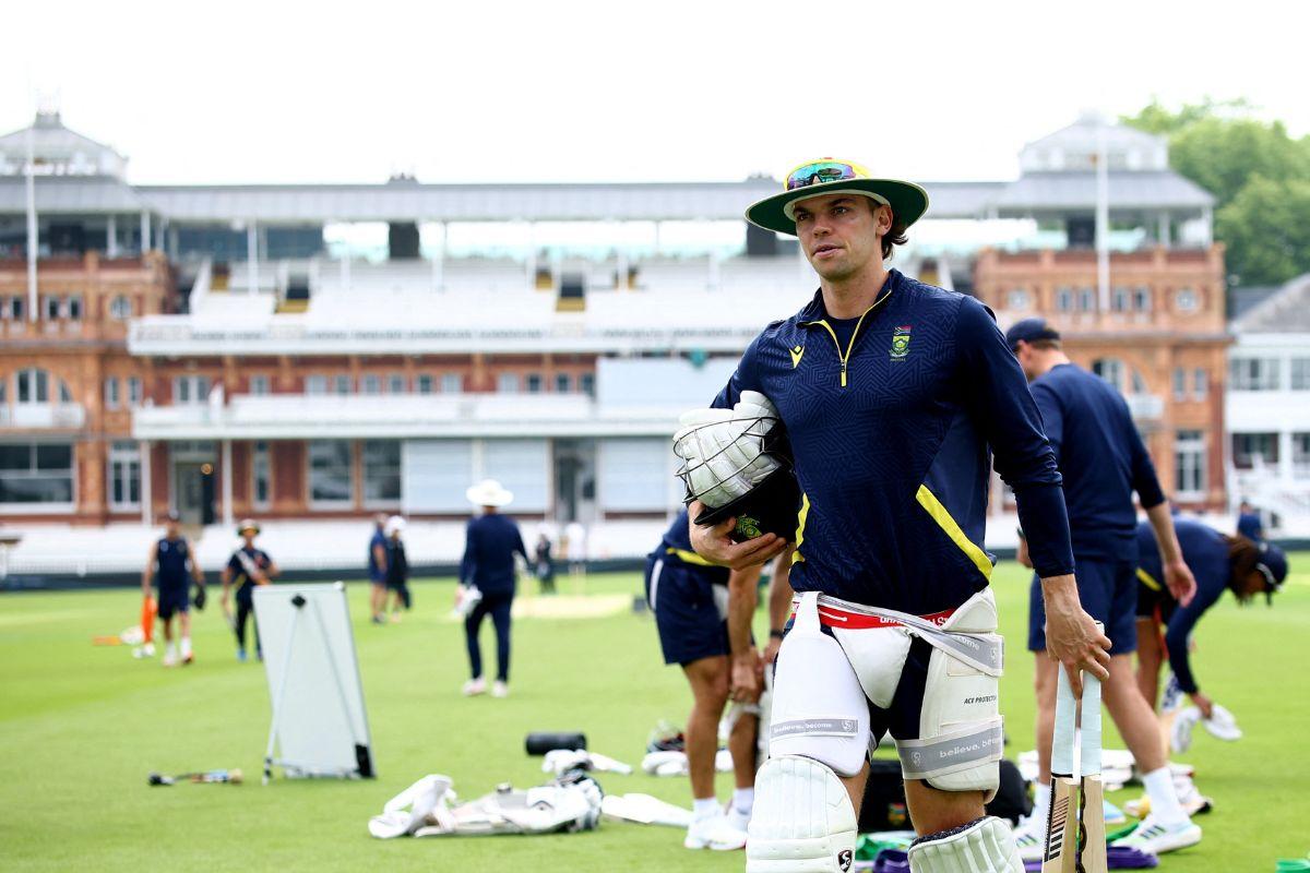 South Africa's Tristan Stubbs during a South Africa practice session at Lord's Cricket Ground, London on Monday 