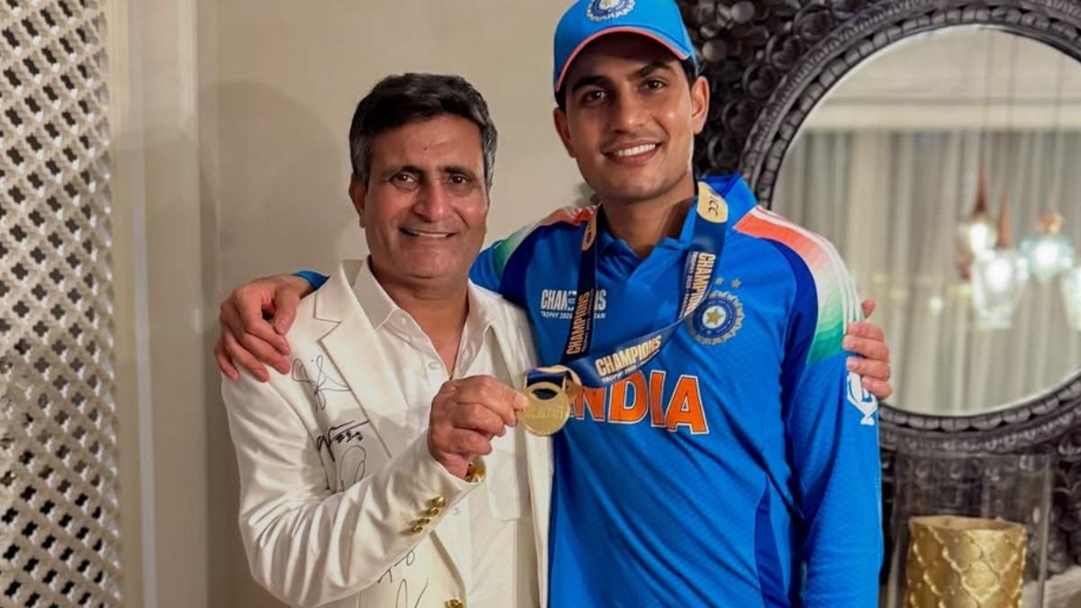 Shubman Gill with his father Lakhwinder Singh