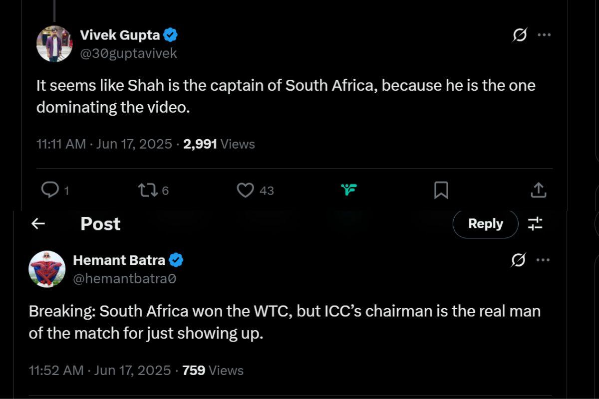 Jay Shah WTC panned