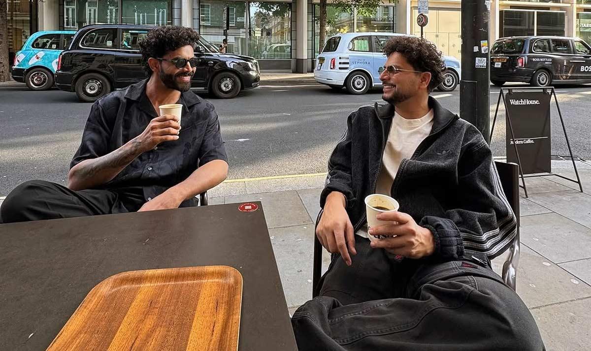 Ravindra Jadeja with Kuldeep Yadav Ravindra Jadeja with Kuldeep Yadav