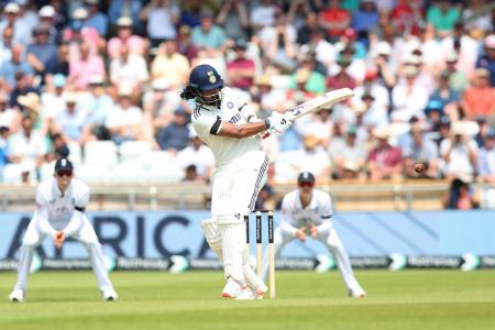 KL Rahul plays a shot