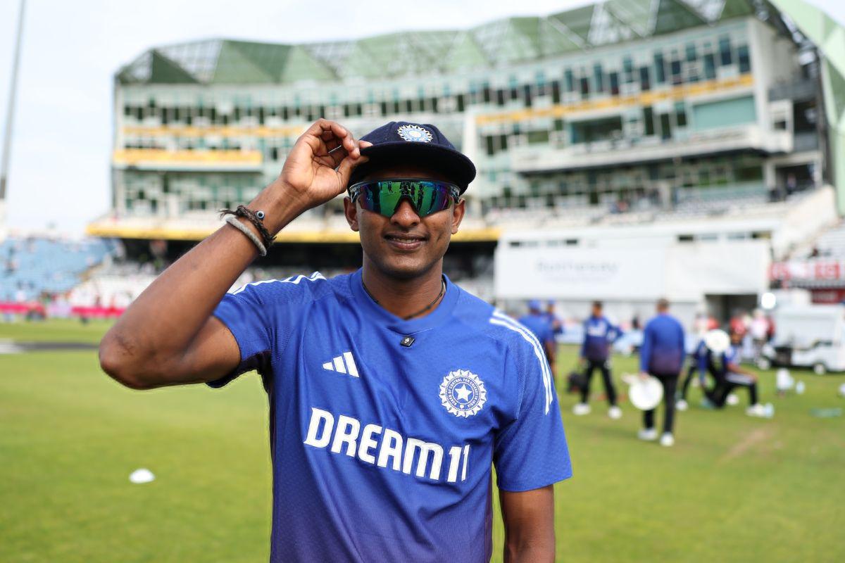 Sai Sudharsan proudly shows off his Test cap