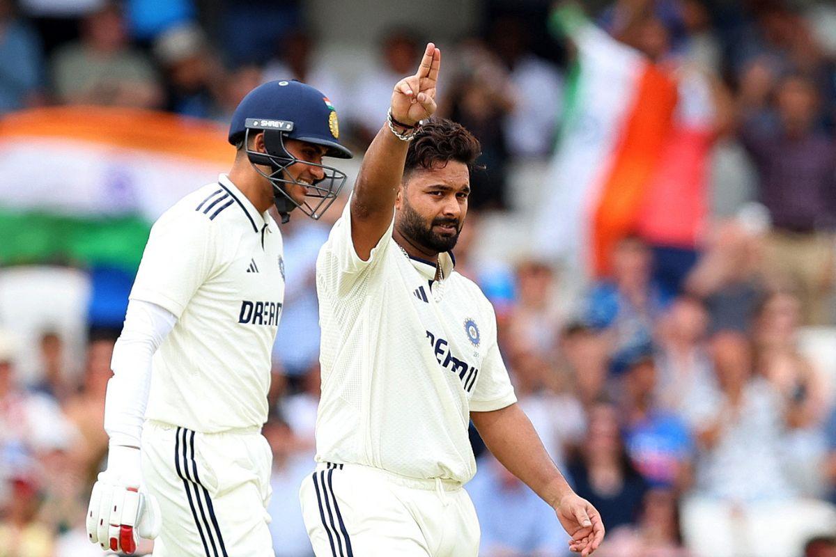 Rishabh Pant celebrates his century on Day 2 