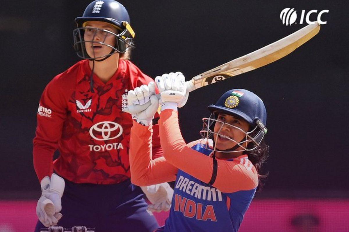 Smriti Mandhana hit her maiden T20I century in a swashbuckling knock against England in Nottiingham on Saturday