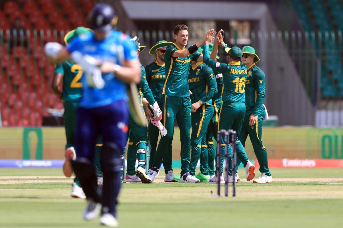 Marco Jansen took three wickets to help South Africa crush England in their Champions Trophy Group B match and book a semis berth, in Karachi on Friday