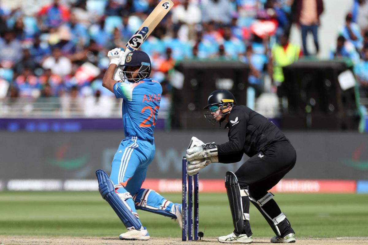 Axar Patel hit a 61-ball 42 and struck a 98-run stand with Shreyas Iyer to revive India's innings in the ICC Champions Trophy match against New Zealand on Sunday