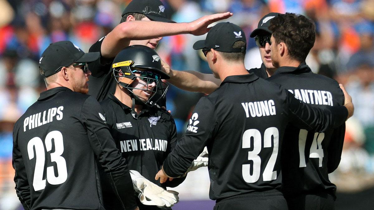 New Zealand's players celebrate a wicket