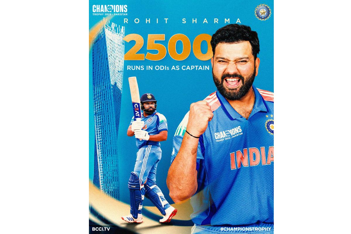 Rohit Sharma completed 2500 runs in ODIs as captain