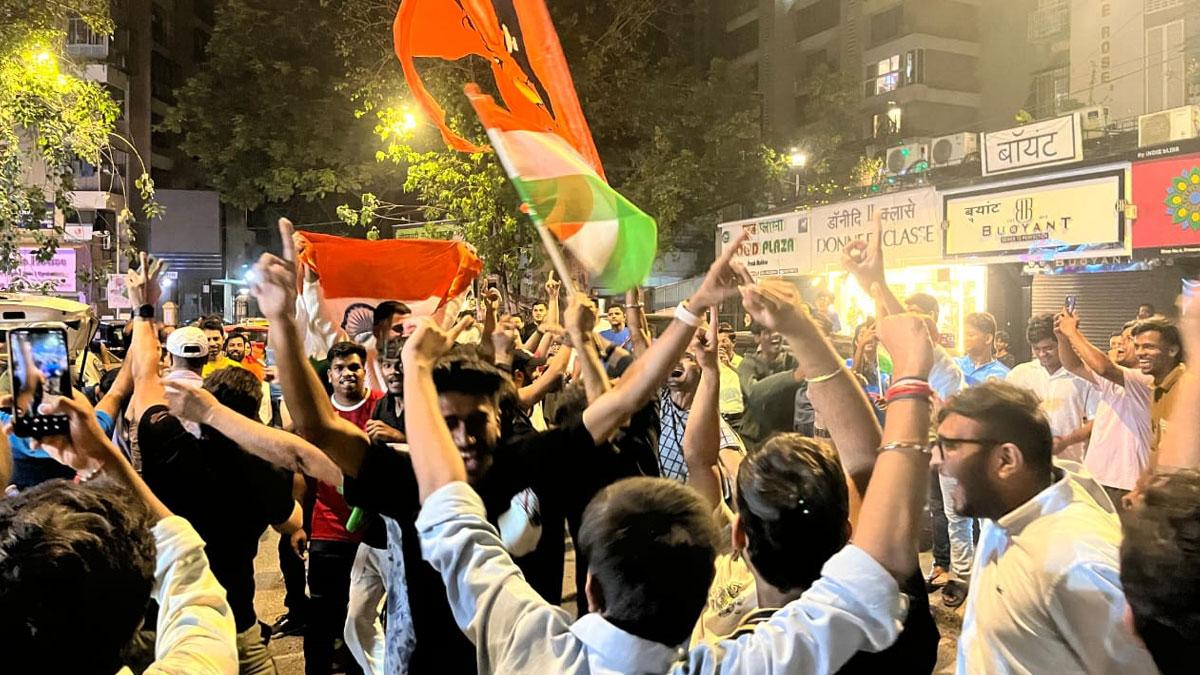 Fans celebrate Team India's triumph