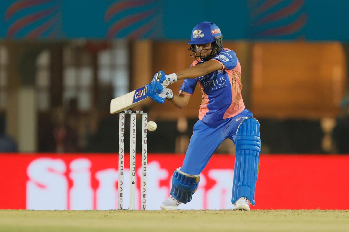 Harmanpreet Singh bats enroute her half-century