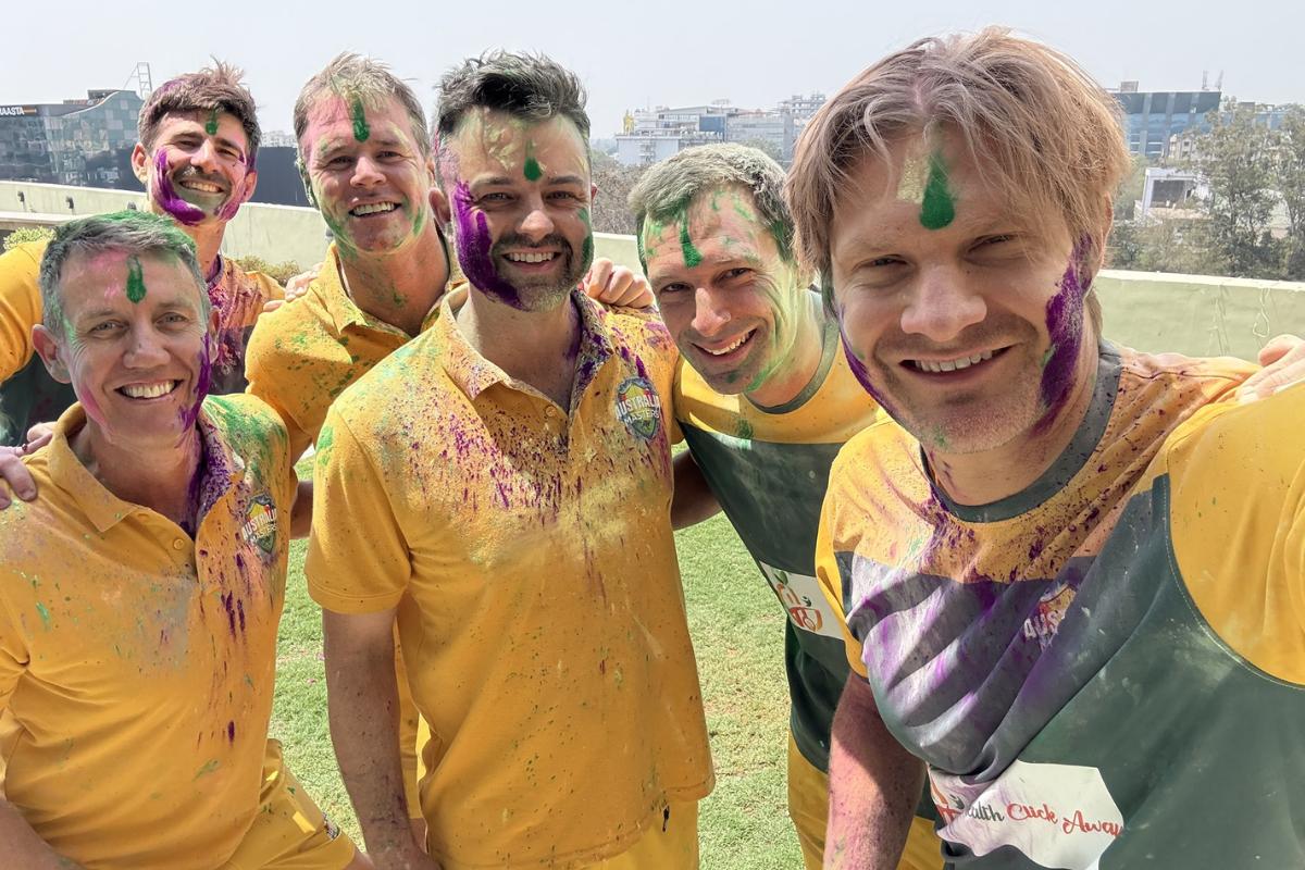 Shane Watson and friends celebrate Holi