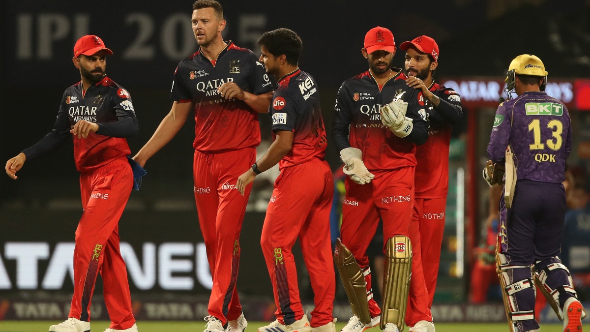 Josh Hazlewood celebrates