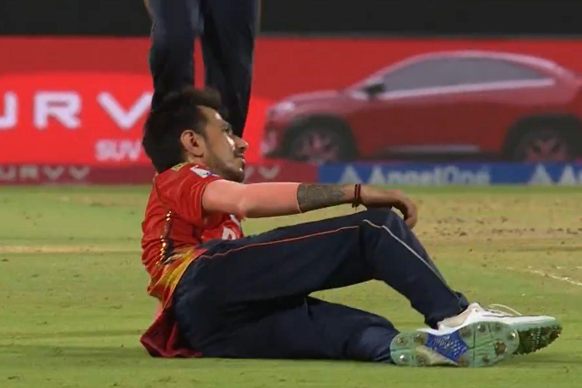 Yuzvendra Chahak celebrates on completing his hat-tricj