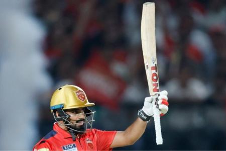 Prabhsimran Singh celebrates his half-ton