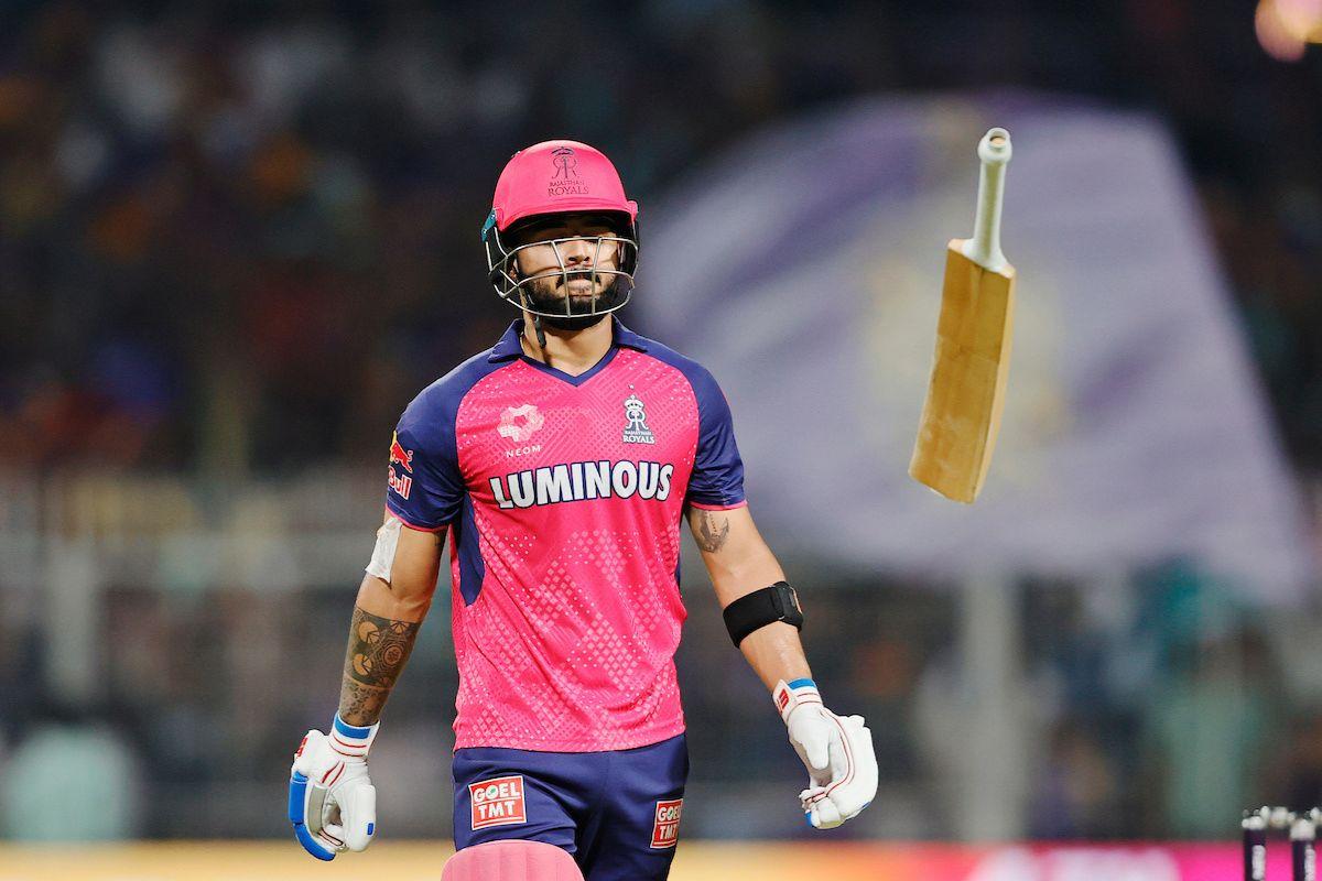 Riyan Parag makes his frustration known after getting dismissed