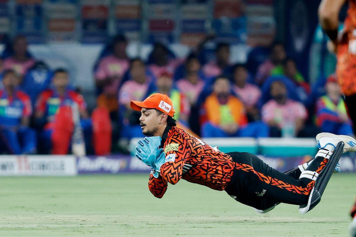 Ishan Kishan takes a catch to dismiss KL Rahul
