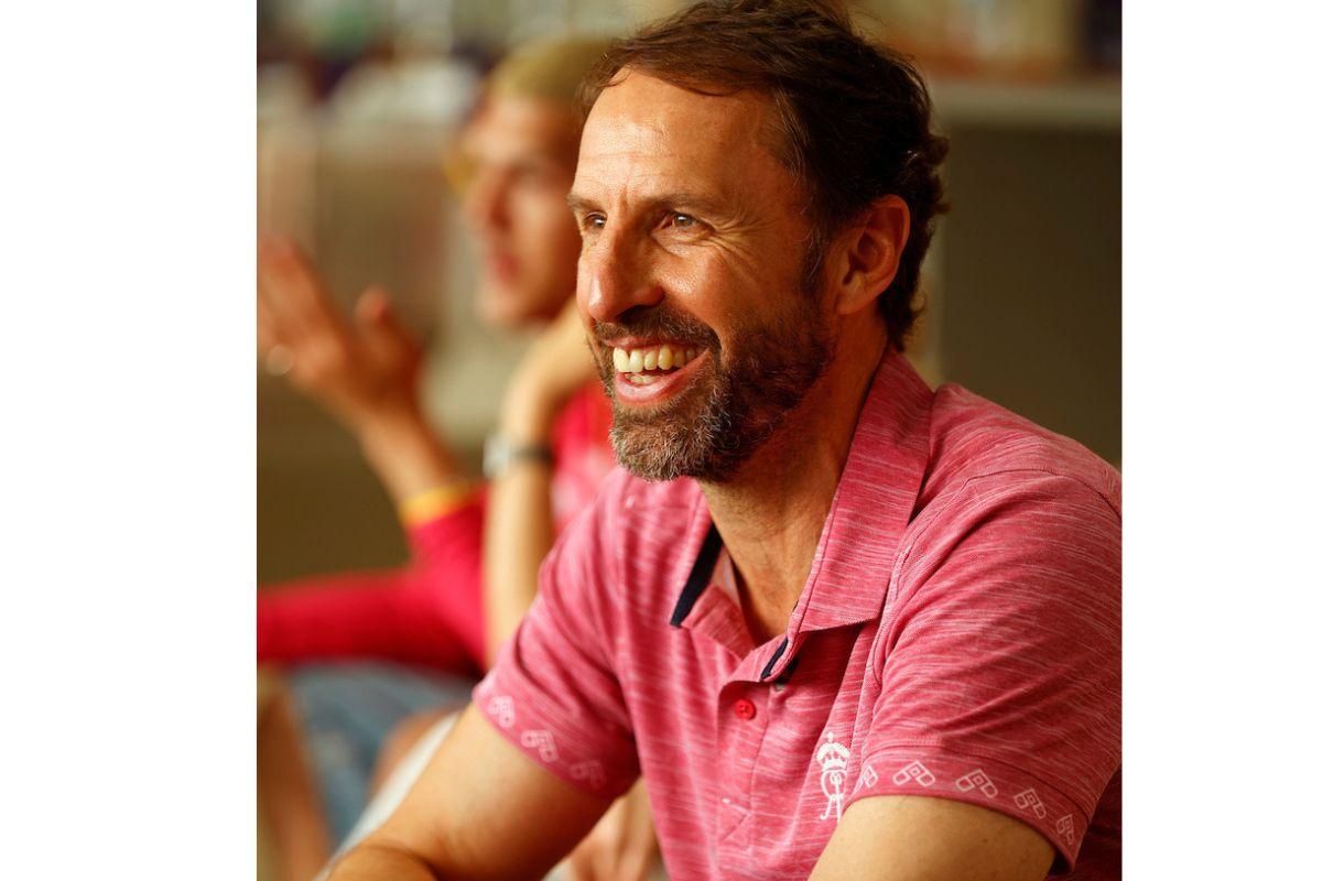 Former England Head Coach Gareth Southgate at the IPL match between KKR and RR, in Kolkata, on Sunday