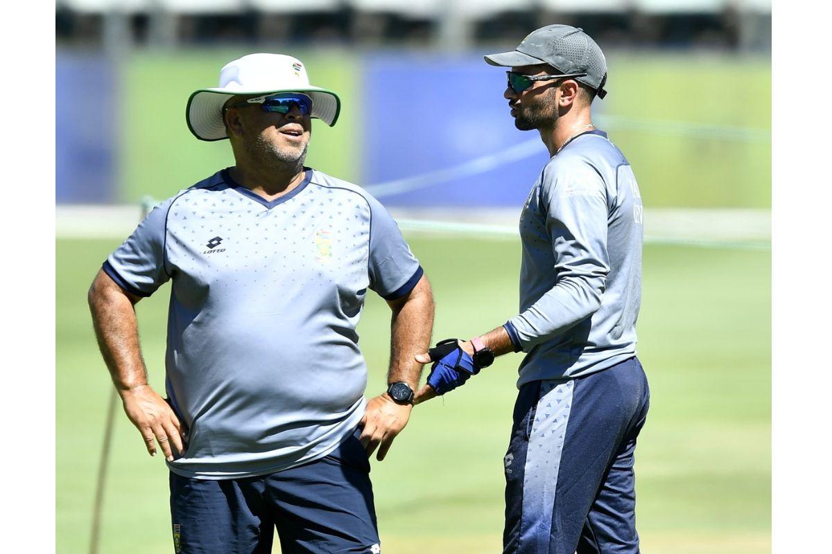 Shukri Conrad with Keshav Maharaj