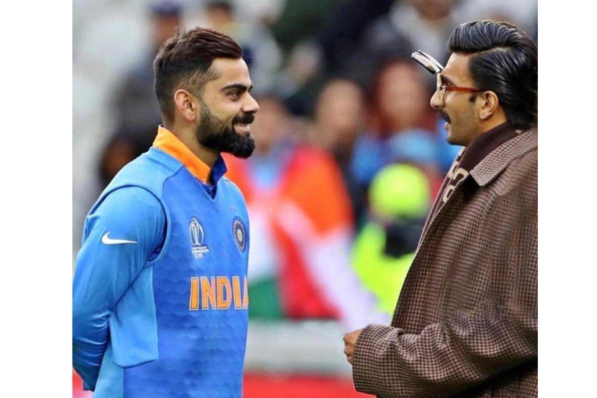 Virat Kohli and Ranveer Singh at Old Trafford in 2019