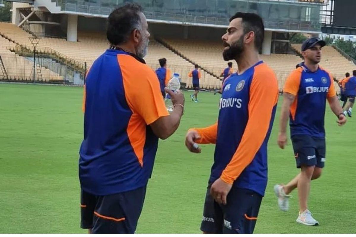 Former India bowling coach Bharat Arun with Virat Kohli