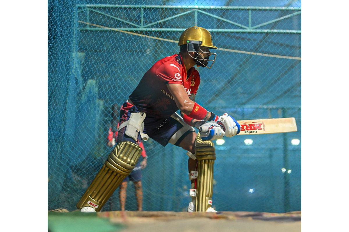 Virat Kohli bats in the nets