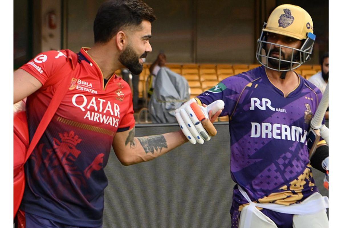 Virat Kohli and Ajinkya Rahane ahead of their practice session on Thursday