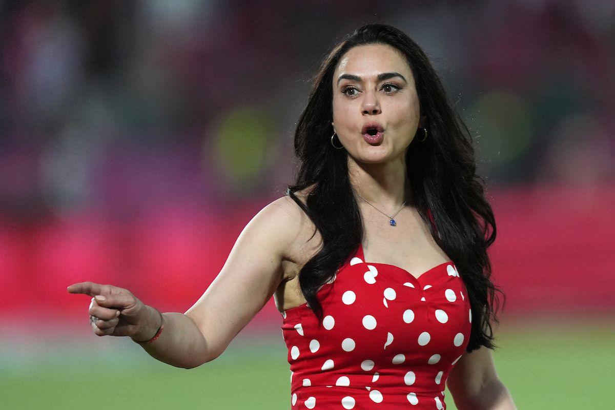 A radiant Preity Zinta all smiles after Punjab Kings's win on Sunday