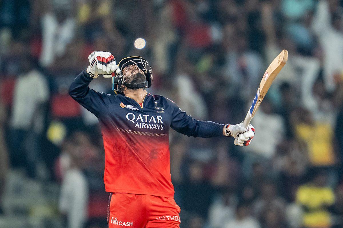 Jitesh Sharma celebrates his maiden IPL half-ton