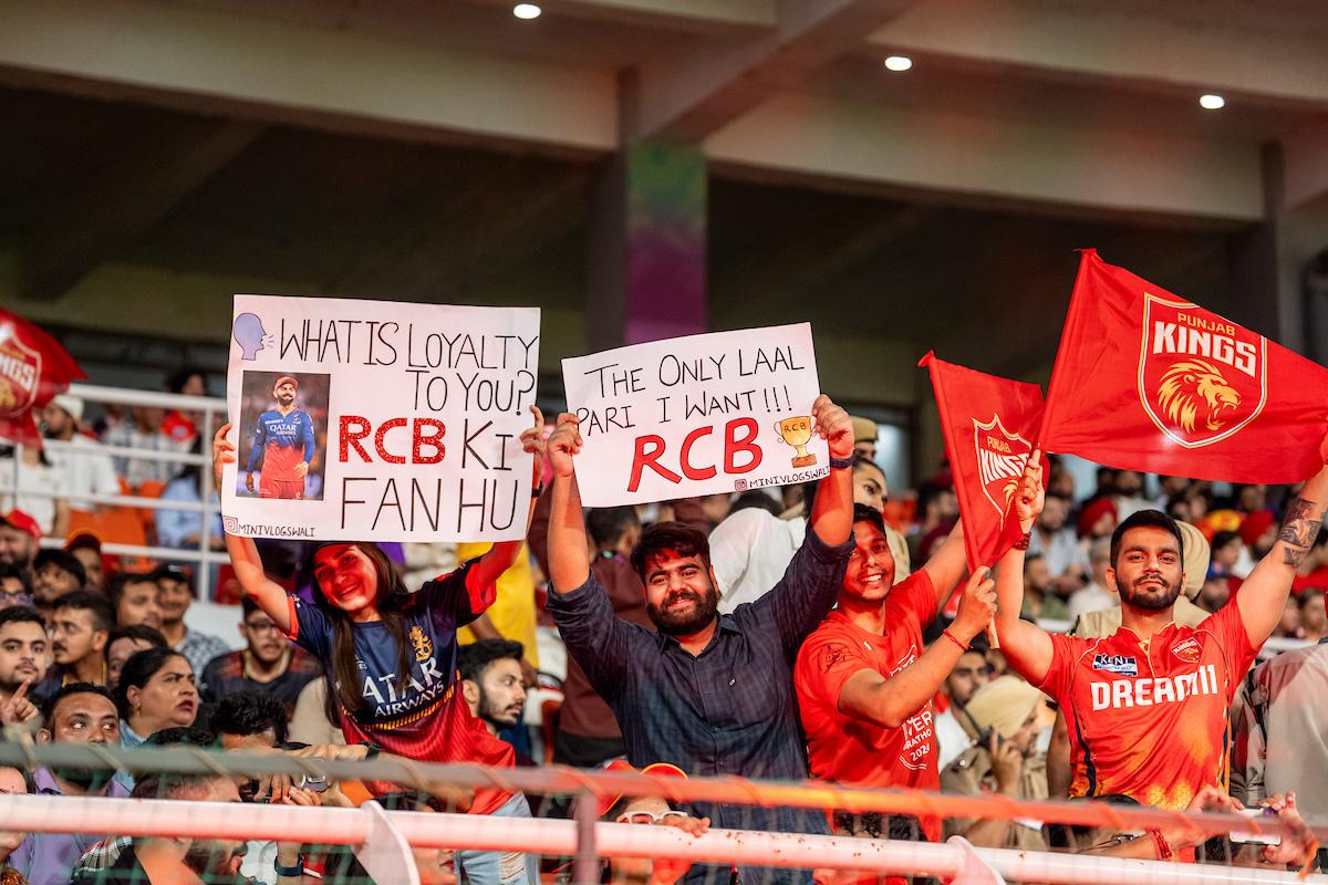 RCB fans during Qualifier 1 at Mullanpur 