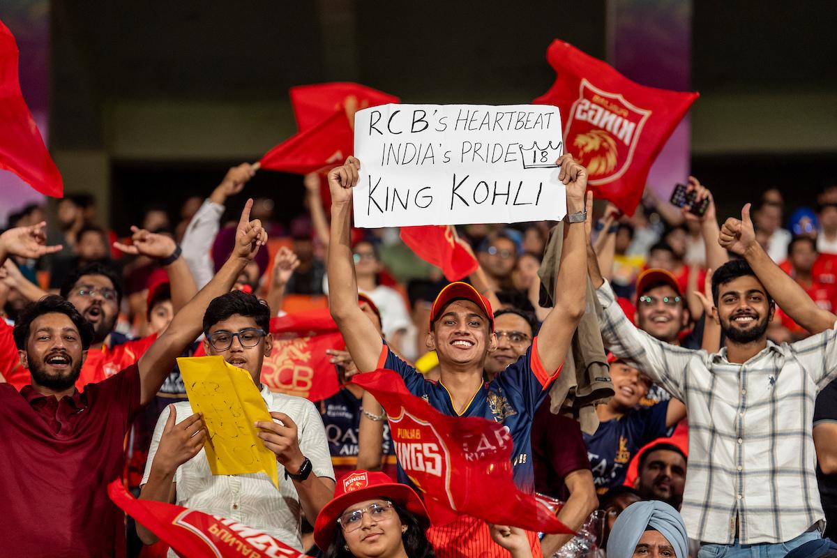 RCB fans during Qualifier 1 at Mullanpur 