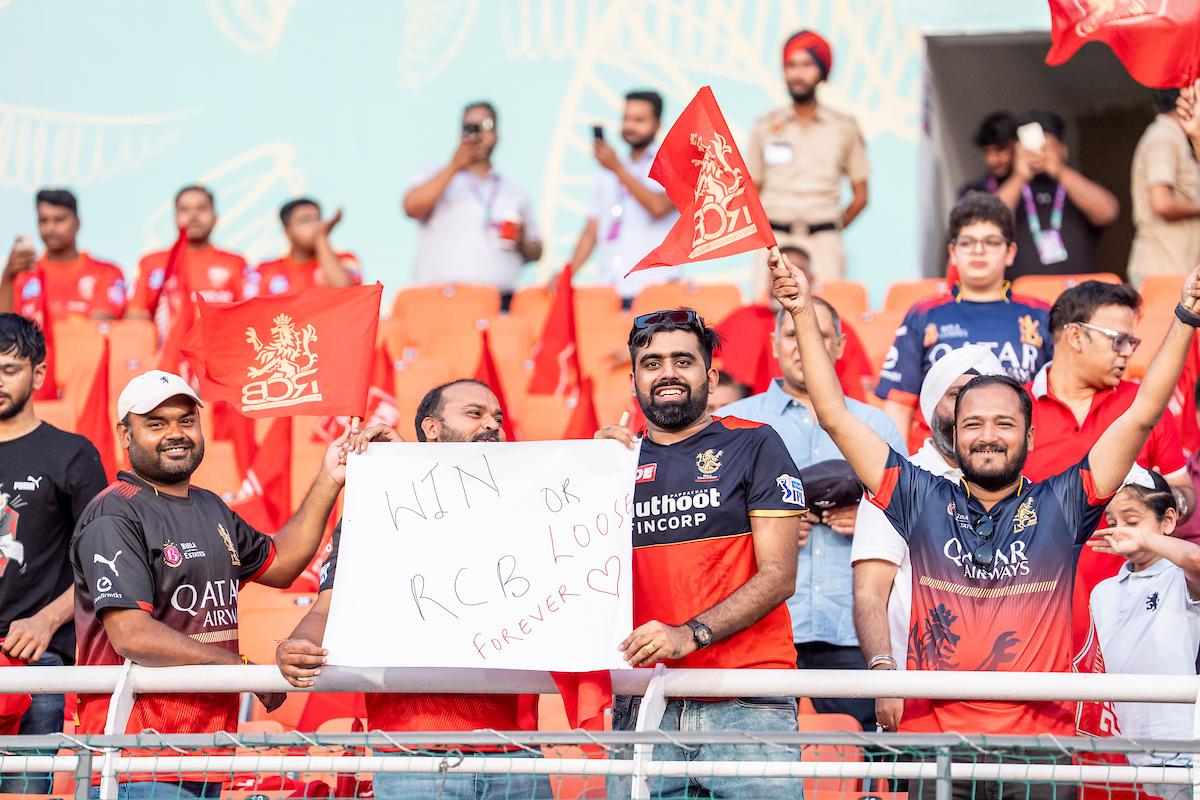 RCB fans during Qualifier 1 at Mullanpur 