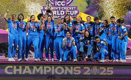 The World champions celebrate The World champions celebrate